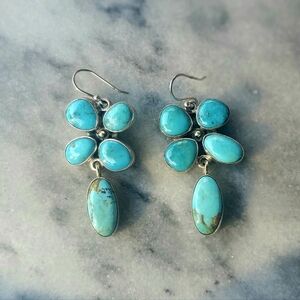 Turquoise Sterling Silver Drop Earrings